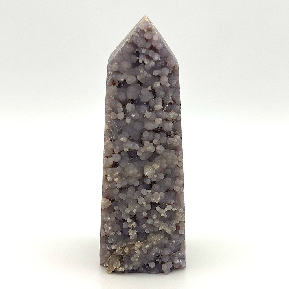 Natural Purple Grape Agate Raw Botryoidal Chalcedony Crystal Tower Obelisk Point